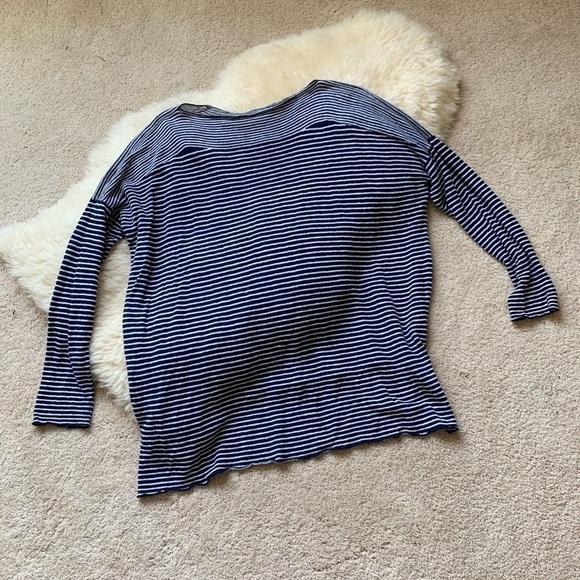 Eileen Fisher Striped Linen Knit Blouse Top small - Picture 2 of 6